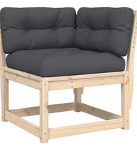 Garten-Ecksofa mit Kissen 73x73x78 cm Massivholz Kiefer