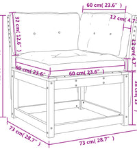 Garten-Ecksofa mit Kissen 73x73x78 cm Massivholz Kiefer