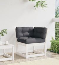 Garten-Ecksofa mit Kissen Weiß 73x73x78 cm Massivholz Kiefer