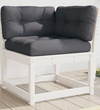 Garten-Ecksofa mit Kissen Weiß 73x73x78 cm Massivholz Kiefer