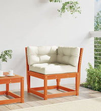 Garten-Ecksofa mit Kissen Wachsbraun Massivholz Kiefer