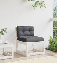 Gartensofa mit Kissen Weiß Massivholz Kiefer