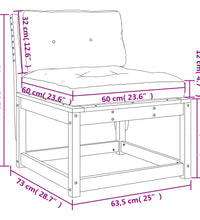 Gartensofa mit Kissen Massivholz Douglasie