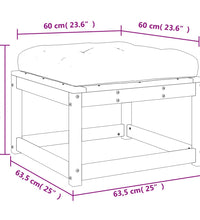 Gartenhocker mit Kissen Wachsbraun Massivholz Kiefer