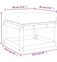 Gartenhocker mit Kissen Massivholz Douglasie