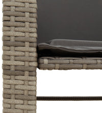 Gartensofa 2-Sitzer mit Tisch und Hockern Grau Poly Rattan