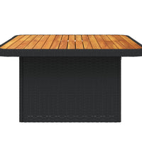 Gartentisch Schwarz 80x80x71 cm Poly Rattan und Akazienholz