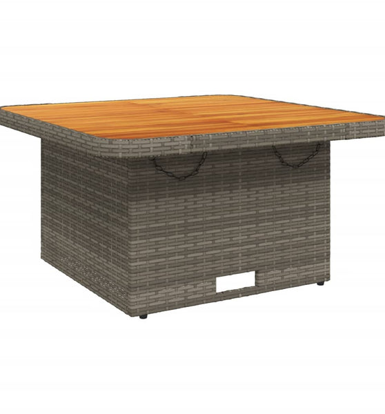 Gartentisch Grau 80x80x71 cm Poly Rattan und Akazienholz