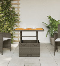 Gartentisch Grau 80x80x71 cm Poly Rattan und Akazienholz