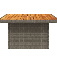 Gartentisch Grau 80x80x71 cm Poly Rattan und Akazienholz