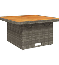 Gartentisch Grau 80x80x71 cm Poly Rattan und Akazienholz