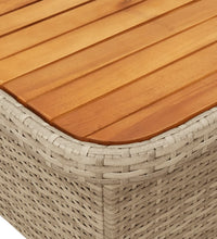 Gartentisch Beige 80x80x71 cm Poly Rattan und Akazienholz