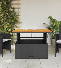 Gartentisch Schwarz 110x110x71 cm Poly Rattan und Akazienholz