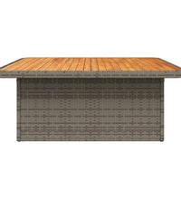 Gartentisch Grau 110x110x71 cm Poly Rattan und Akazienholz