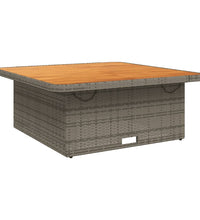 Gartentisch Grau 110x110x71 cm Poly Rattan und Akazienholz