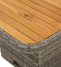 Gartentisch Grau 110x110x71 cm Poly Rattan und Akazienholz