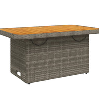 Gartentisch Grau 90x55x71 cm Poly Rattan und Akazienholz