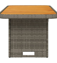 Gartentisch Grau 90x55x71 cm Poly Rattan und Akazienholz