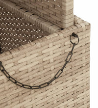 Gartentisch Beige 90x55x71 cm Poly Rattan und Akazienholz