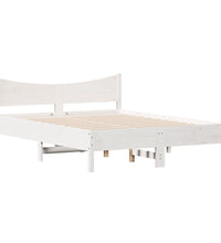 Massivholzbett ohne Matratze Weiß 140x190 cm Kiefernholz