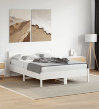 Massivholzbett ohne Matratze Weiß 140x190 cm Kiefernholz