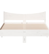 Massivholzbett ohne Matratze Weiß 140x190 cm Kiefernholz