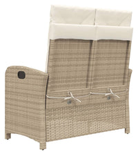 Gartenbank Verstellbar mit Kissen Beige Poly Rattan