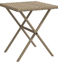 Sonnenliegen 2 Stk. mit Tisch Beige Poly Rattan