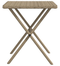 Sonnenliegen 2 Stk. mit Tisch Beige Poly Rattan