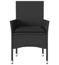 Gartenstühle mit Kissen 2 Stk. Schwarz Poly Rattan