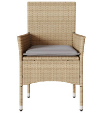 Gartenstühle mit Kissen 2 Stk. Beige Poly Rattan