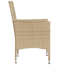 Gartenstühle mit Kissen 2 Stk. Beige Poly Rattan