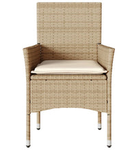 Gartenstühle mit Kissen 2 Stk. Beige Poly Rattan