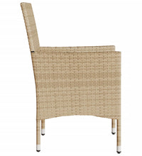 Gartenstühle mit Kissen 2 Stk. Beige Poly Rattan