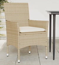 Gartenstühle mit Kissen 2 Stk. Beige Poly Rattan