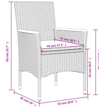 Gartenstühle mit Kissen 2 Stk. Schwarz Poly Rattan