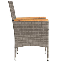 Gartenstühle mit Kissen 2 Stk. Grau Poly Rattan