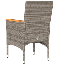 Gartenstühle mit Kissen 2 Stk. Grau Poly Rattan