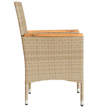 Gartenstühle mit Kissen 2 Stk. Beige Poly Rattan