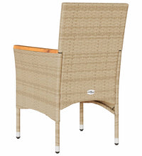 Gartenstühle mit Kissen 2 Stk. Beige Poly Rattan