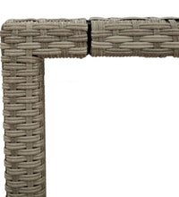 Gartentisch mit Glasplatte Hellgrau 90x90x75 cm Poly Rattan