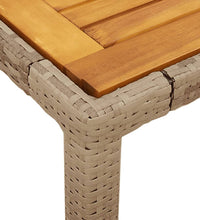 Gartentisch Beige 90x90x75 cm Poly Rattan Akazienholz