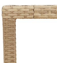 Gartentisch Beige 90x90x75 cm Poly Rattan Akazienholz