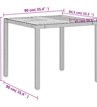 Gartentisch Beige 90x90x75 cm Poly Rattan Akazienholz
