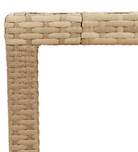 Gartentisch Beige 150x90x75 cm Poly Rattan Akazienholz