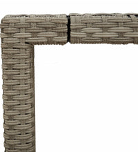 Gartentisch mit Glasplatte Hellgrau 190x90x75 cm Poly Rattan