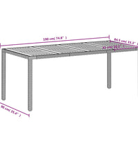 Gartentisch Beige 190x90x75 cm Poly Rattan Akazienholz