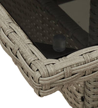 Gartentisch mit Glasplatte Hellgrau 80x80x75 cm Poly Rattan