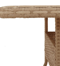 Gartentisch Beige 80x80x75 cm Poly Rattan Akazienholz