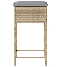 Garten-Barhocker mit Kissen 2 Stk. Beige Poly Rattan